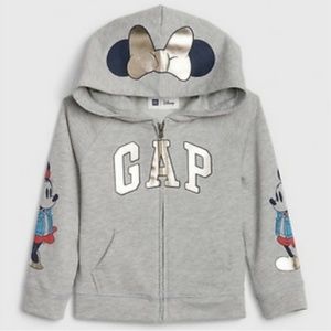 Gap Disney Minnie Mouse Bow Hooded Zipper Sweatshirt 3T